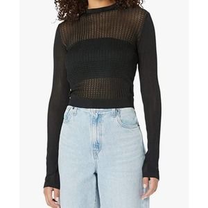 NWT Free People H2O Crew Pullover Black Womens Size Small